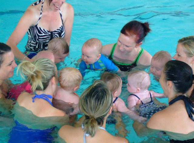 Babies swimming lesson